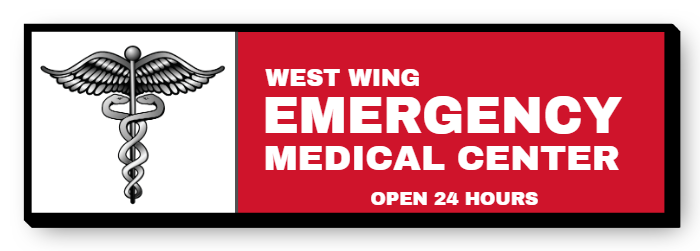 West Wing Emergency Medical Center Single Face Lit Cabinet Sign