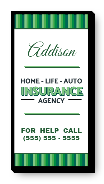 Addison Insurance Agency Single Face Lit Cabinet Sign