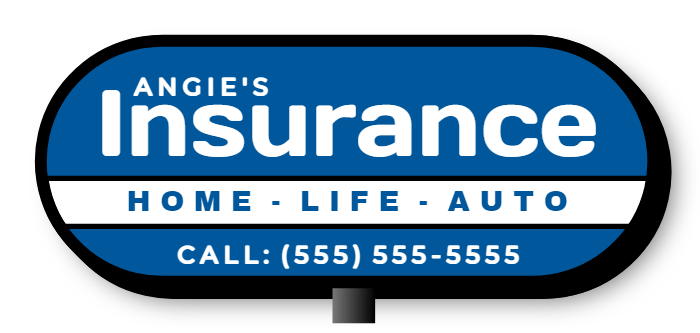 Angie's Insurance Double Faced Lit Shaped Cabinet Sign