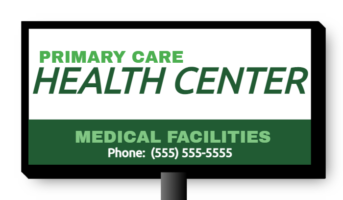 Primary Care Health Center Double Faced Lit Cabinet Sign