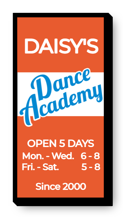 Dance Academy Single Face Lit Cabinet Sign