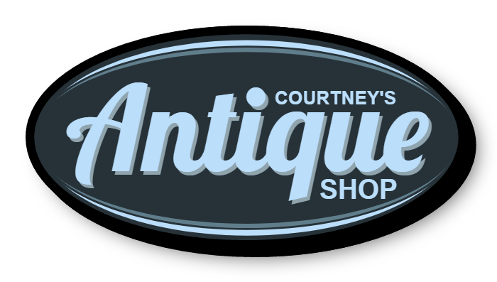 Courtney's Antique Shop Single Face Lit Shaped Cabinet Sign