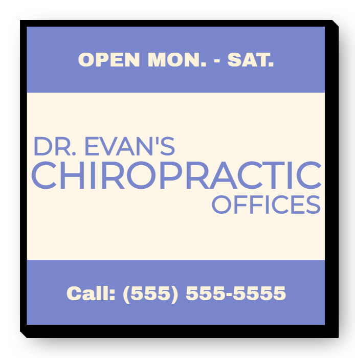 Dr. Evan's Chiropractic Offices Single Face Lit Cabinet Sign