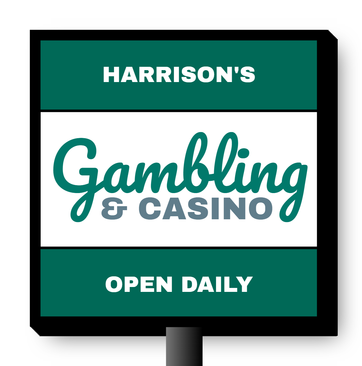 Gambling & Casino Double Faced Lit Cabinet Sign
