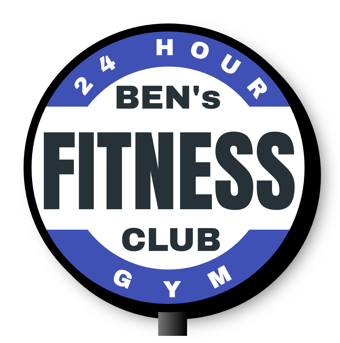 Ben's Fitness Club Double Faced Lit Shaped Cabinet Sign