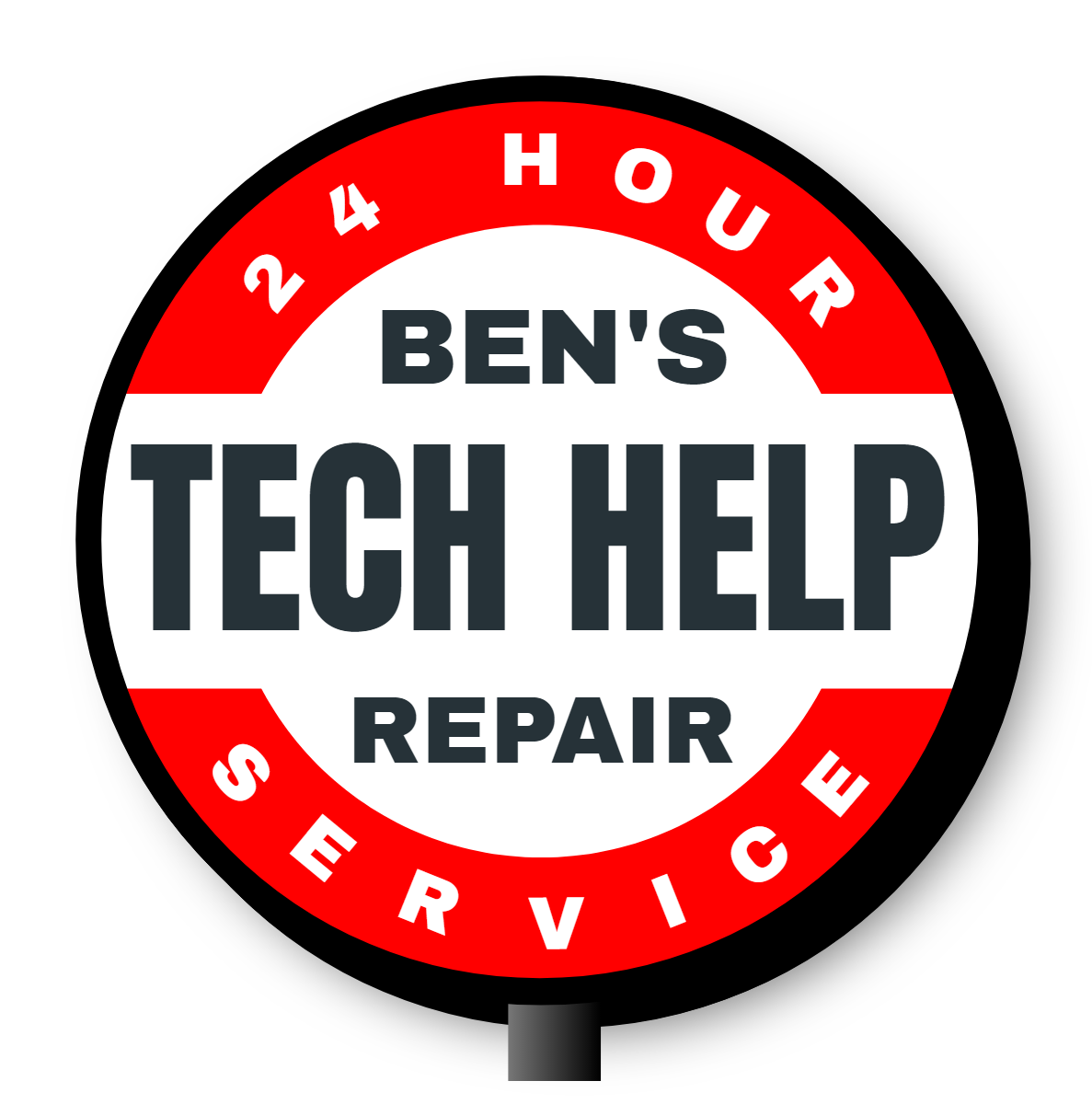 Tech Help Double Faced Lit Shaped Sign