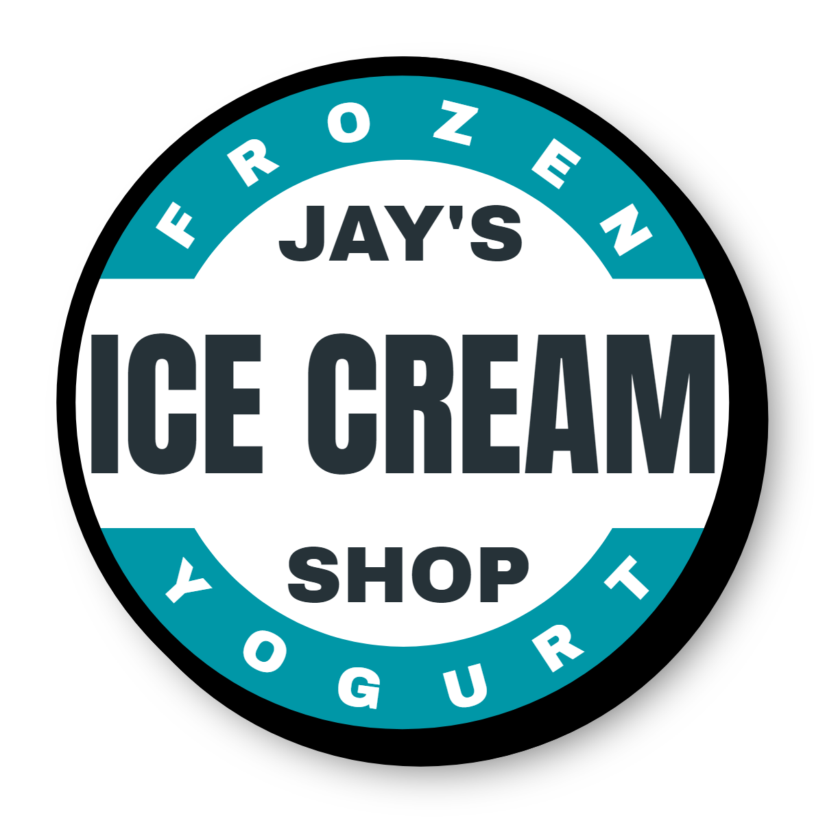 Ice Cream Single Face Lit Shaped Cabinet Sign