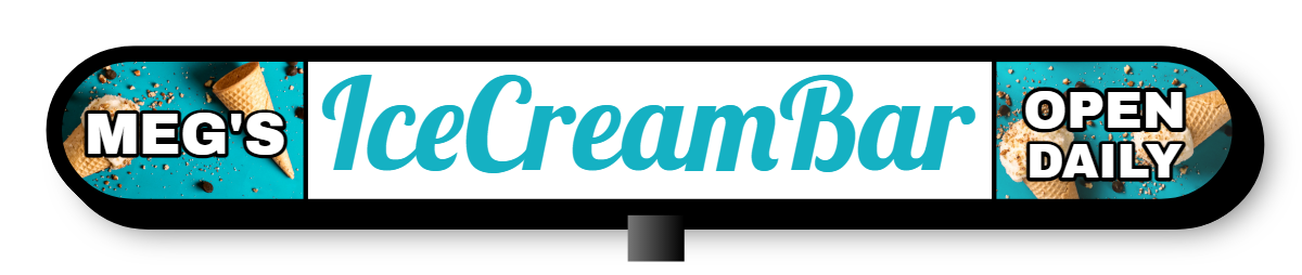 Ice Cream Bar Double Faced Lit Shaped Cabinet Sign