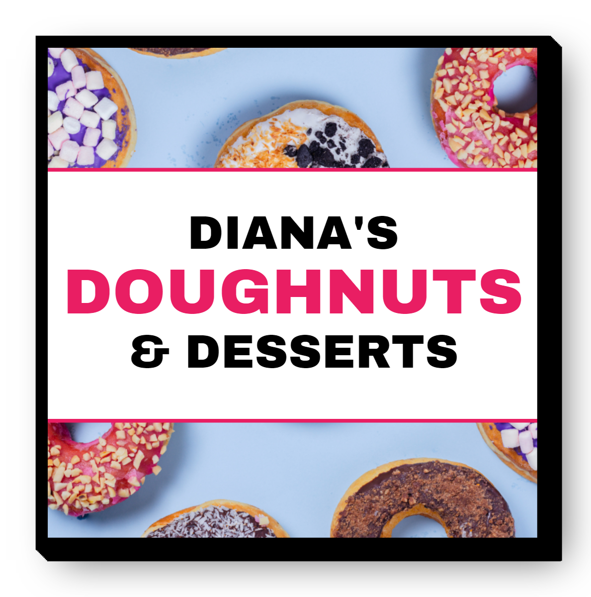 Diana's Doughnuts & Desserts Single Face Lit Cabinet Sign