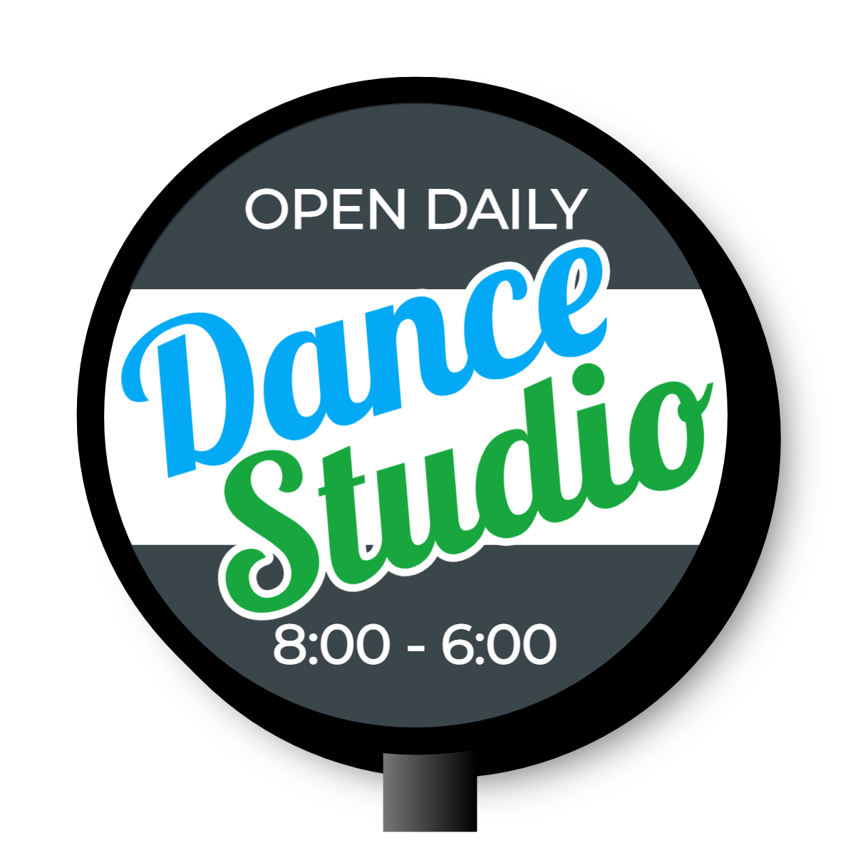 Dance Studio Double Faced Lit Shaped Cabinet Sign