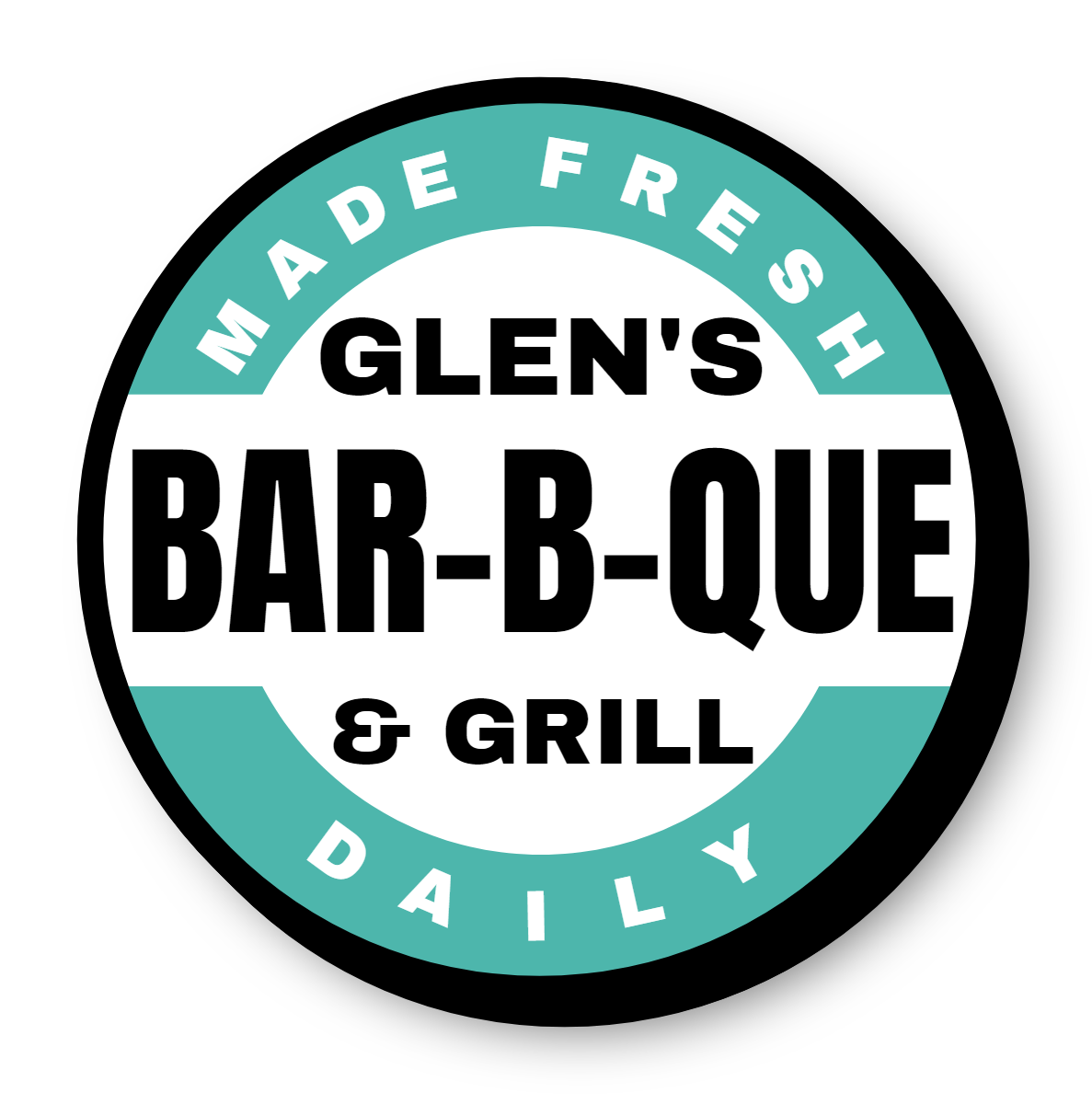Glen's Bar-b-Que & Grill Single Face Lit Shaped Cabinet Sign