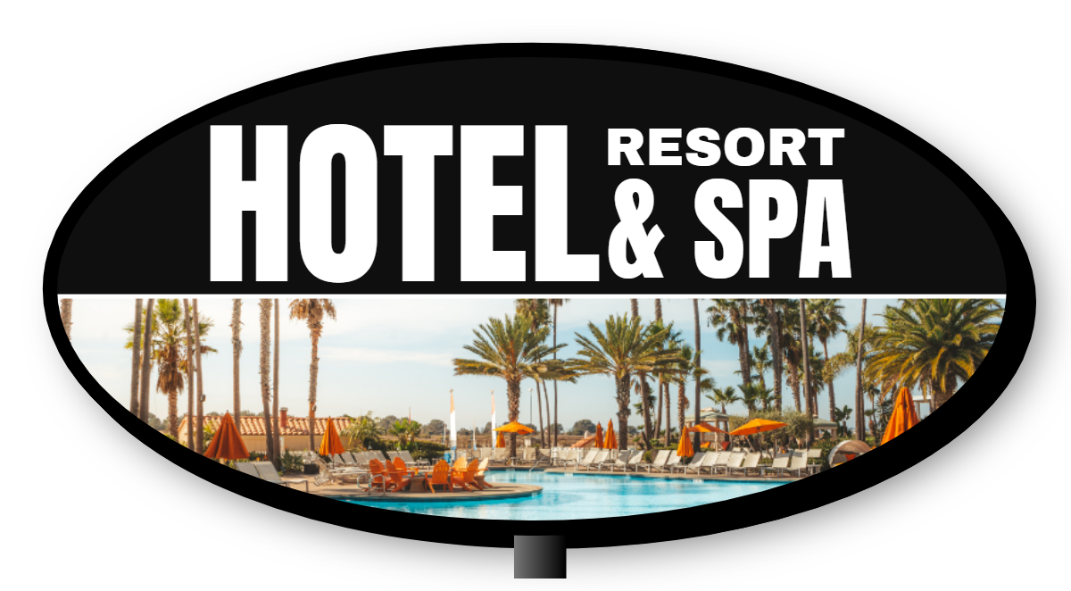 Hotel Resort & Spa Double Faced Lit Shaped Cabinet Sign