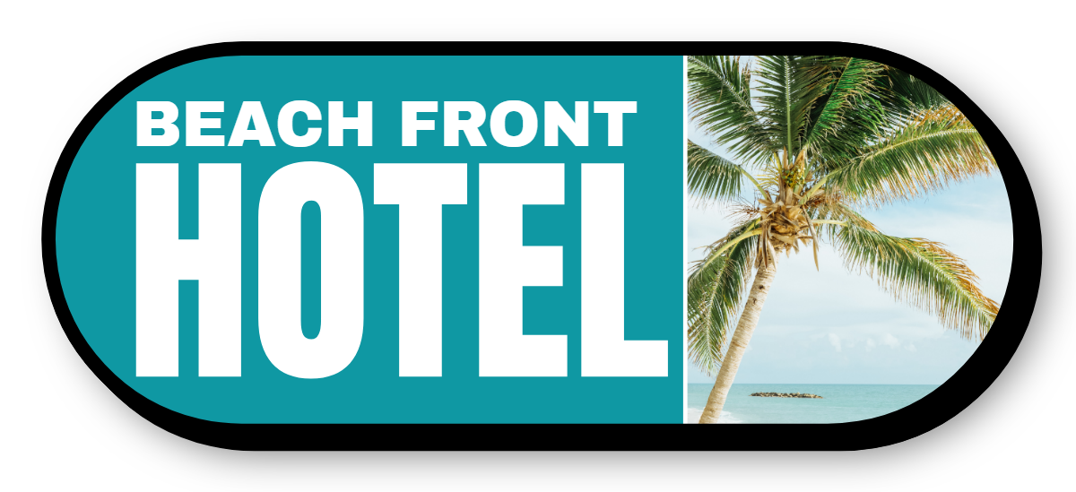 Beach Front Hotel Single Faced Lit Cabinet Sign