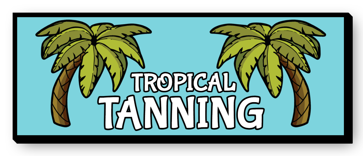 Tropical Tanning Single Face Lit Cabinet Sign