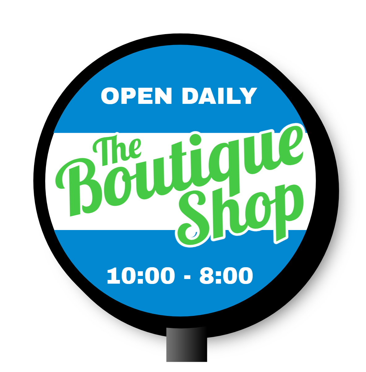 The Boutique Shop Double Faced Lit Shaped Cabinet Sign