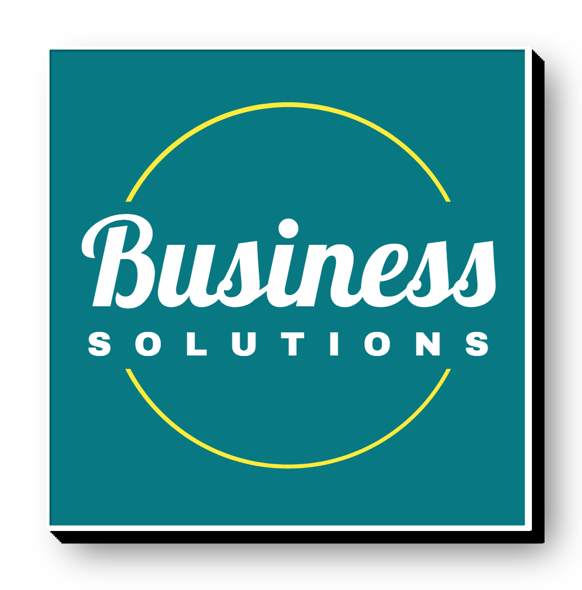 Business Solutions Lit Shape Sign