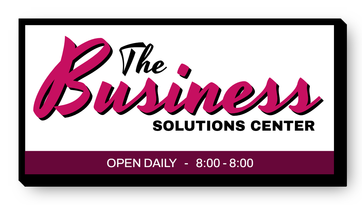 The Business Solutions Center Single Face Lit Cabinet Sign