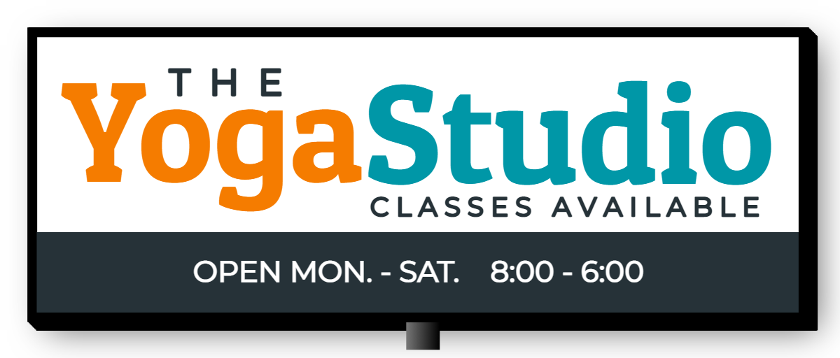 The Yoga Studio Double Faced Lit Cabinet Sign