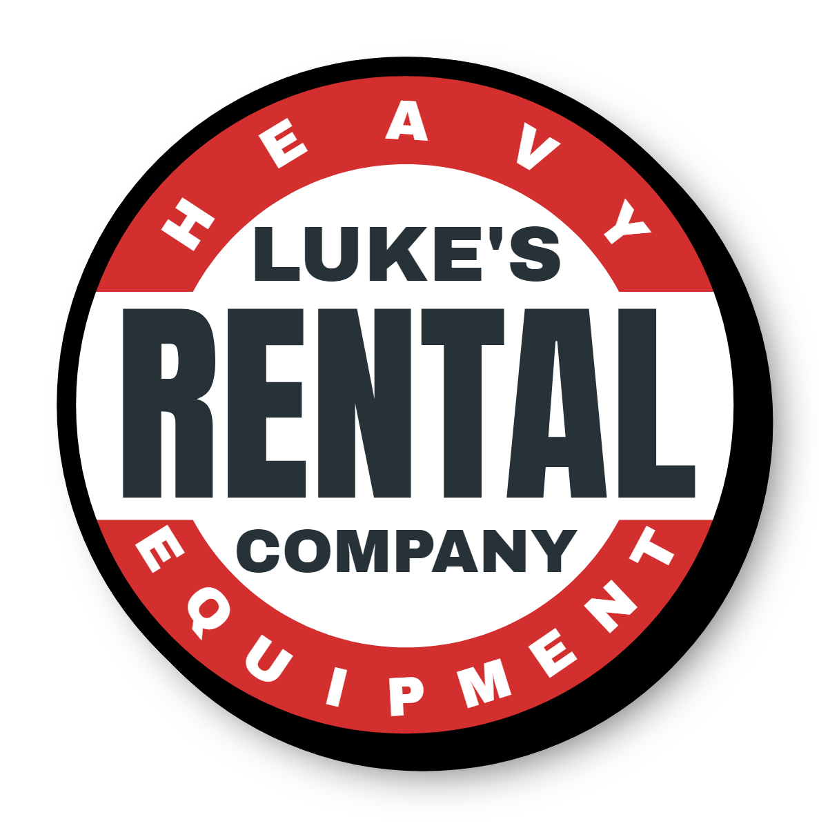 Luke's Rental Company Single Face Lit Shaped Cabinet Sign