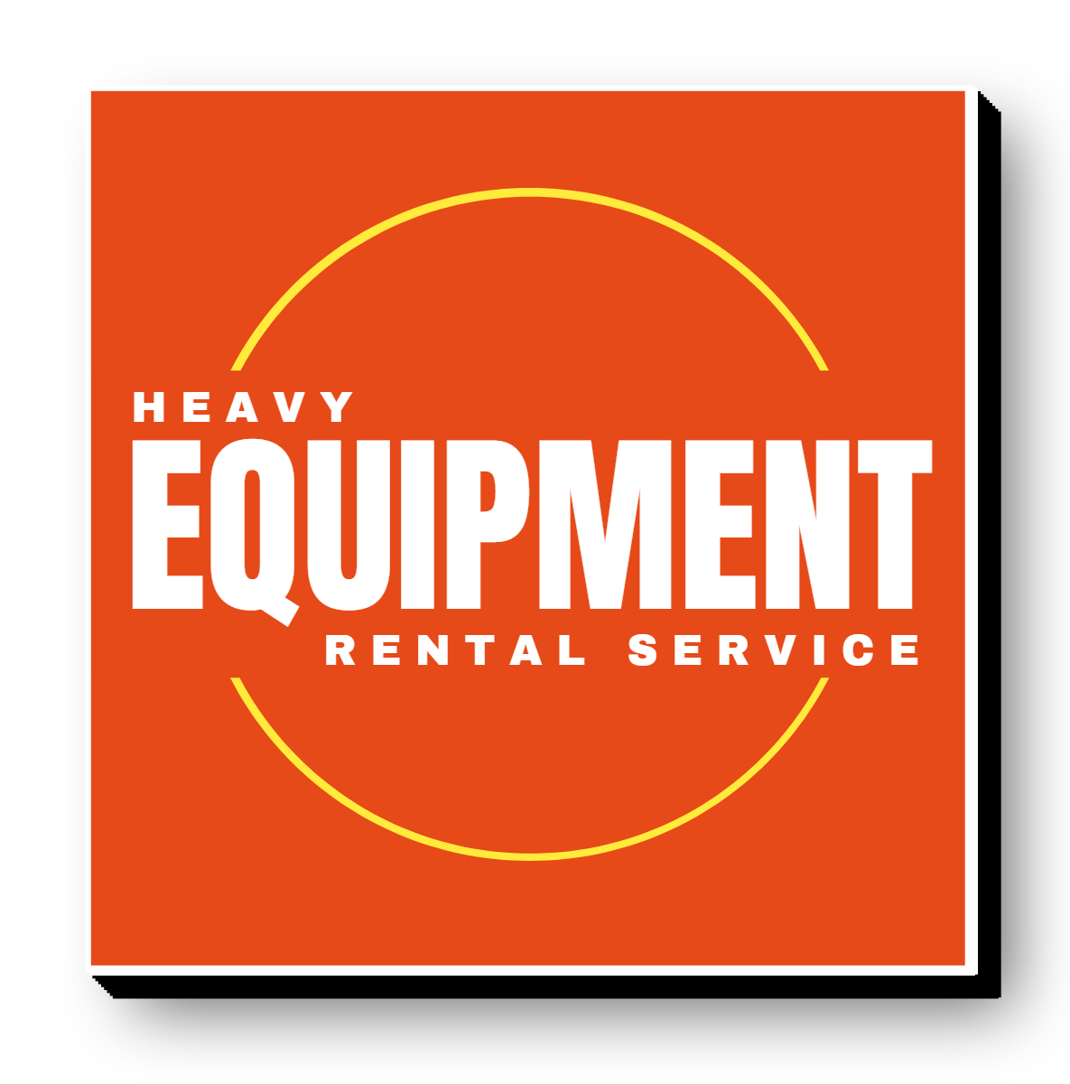 Heavy Equipment Rental Service Lit Shape Sign