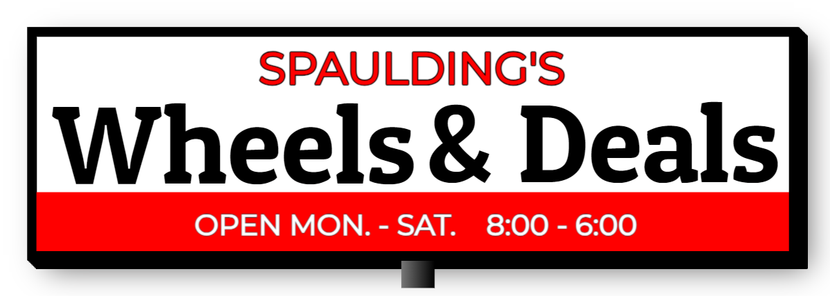 Spaulding's Wheels & Deals Double Faced Lit Cabinet Sign