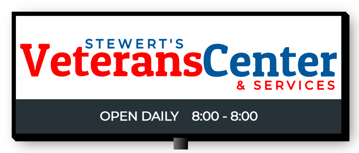 Veterans Center Double Faced Lit Cabinet Sign