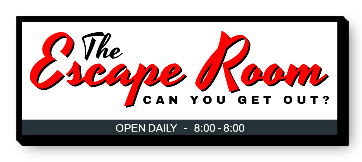 The Escape Room Single Face Lit Cabinet Sign