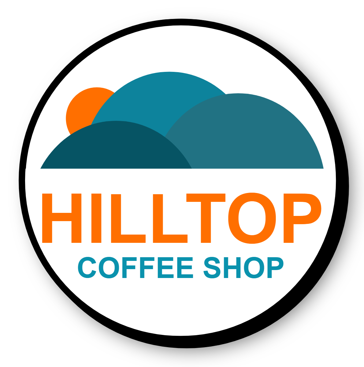 Hilltop Coffee Shop Single Face Lit Shaped Cabinet Sign