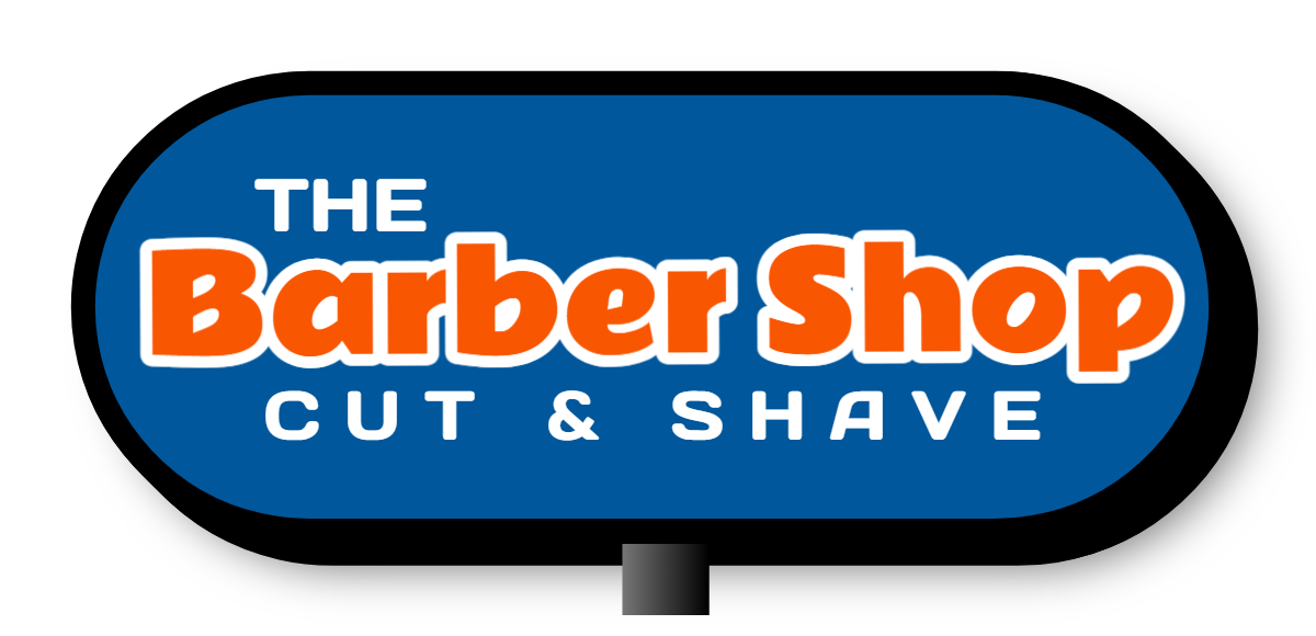 The Barber Shop Cut & Shave Double Face Lit Shaped Cabinet Sign