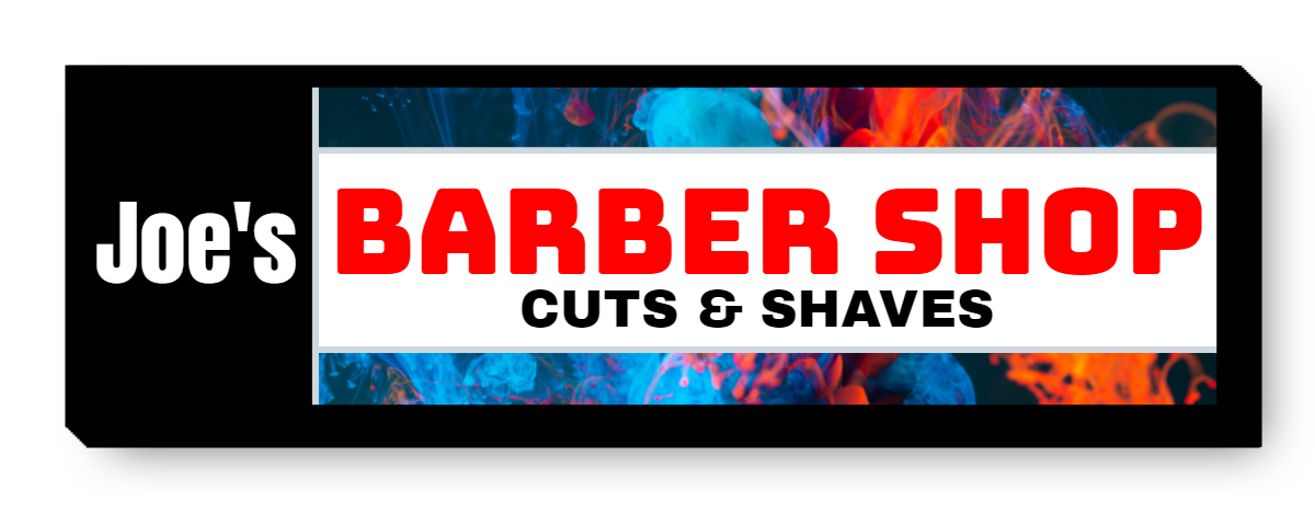 Joe's Barber Shop Single Face Lit Cabinet Sign