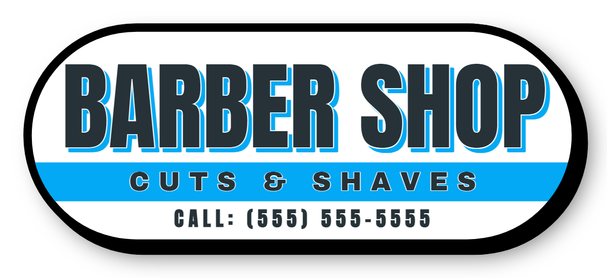 Barber Shop Single Face Shaped Lit Cabinet Sign