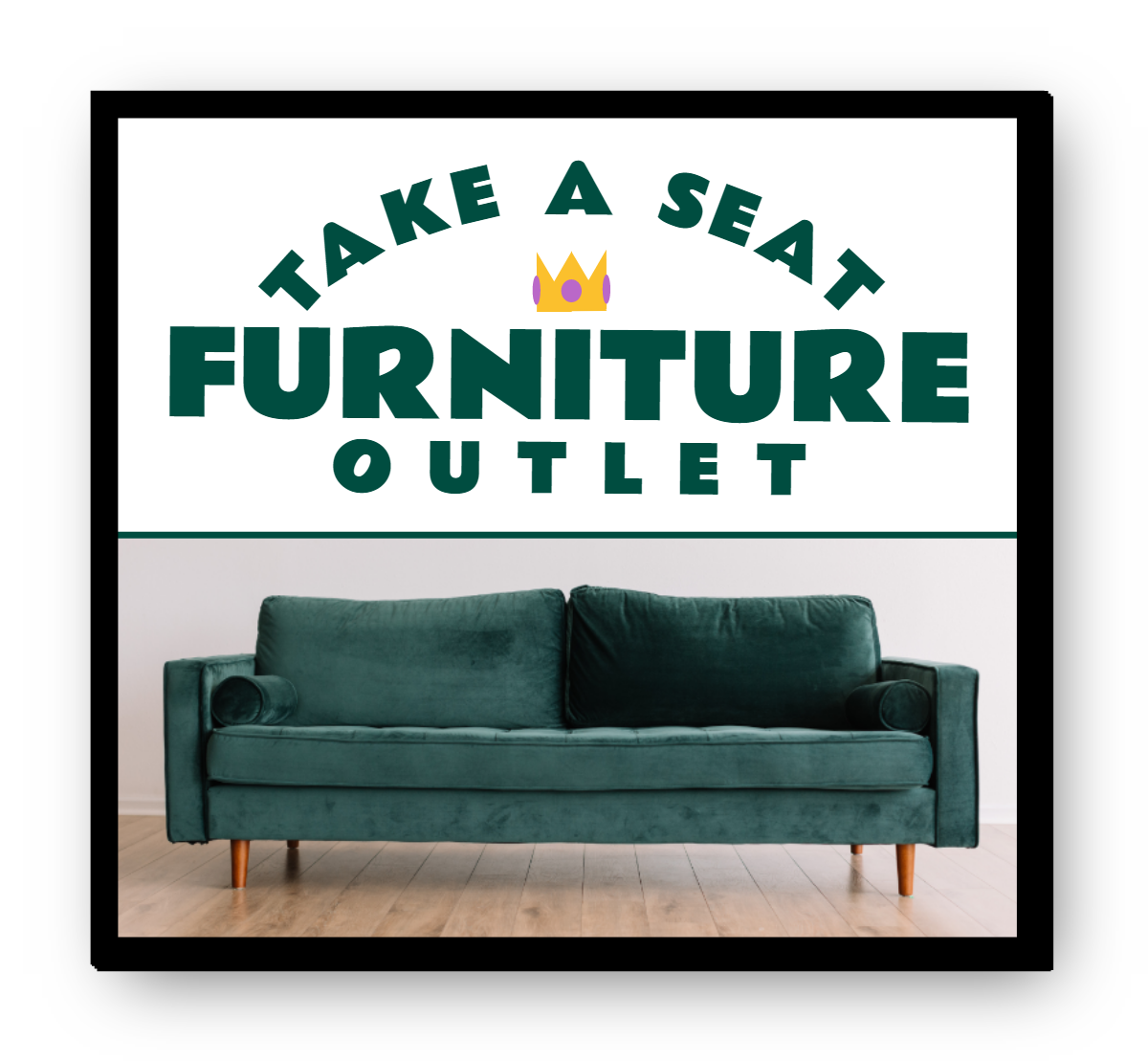 Take A Seat Furniture Outlet Single Faced Lit Cabinet Sign