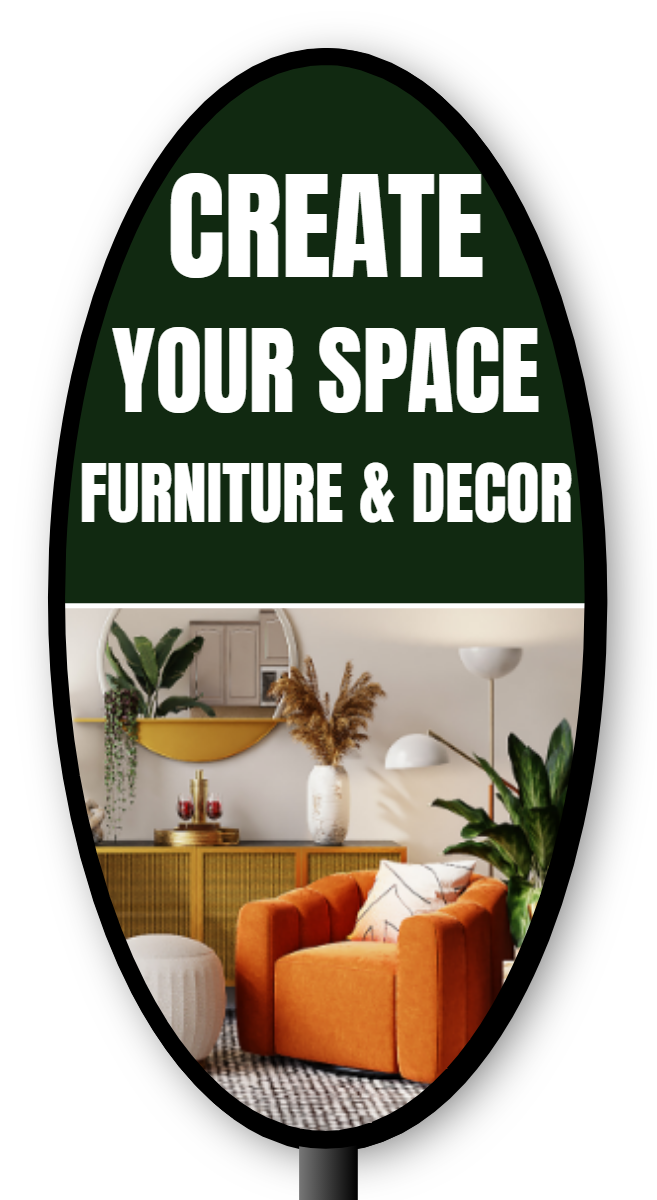 Double Sided Lit  Shaped Cabinet Sign Create Your Space Furniture & Decor