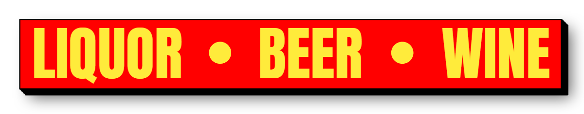 Liquor - Beer - Wine Lit Shape Sign