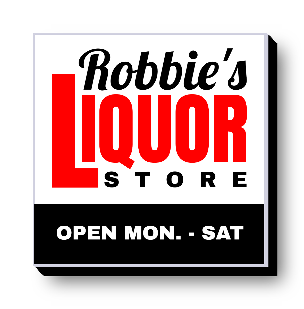 Robbie's Liquor Store Lit Decor Sign