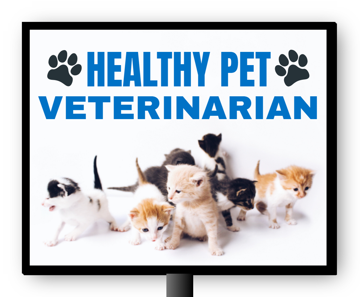 Healthy Pet Veterinarian Double Faced Lit Cabinet Sign