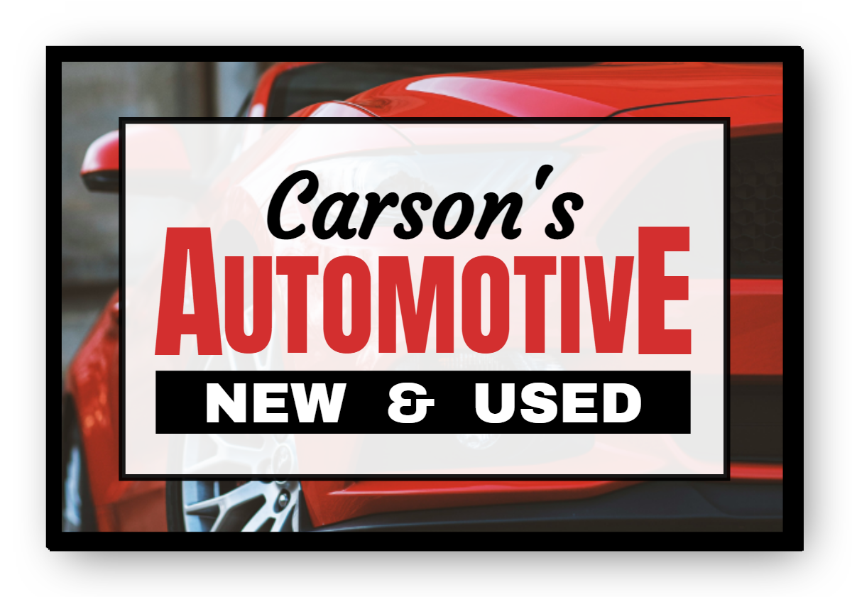 Carson's Automotive New & Used Single Face Lit Cabinet Sign