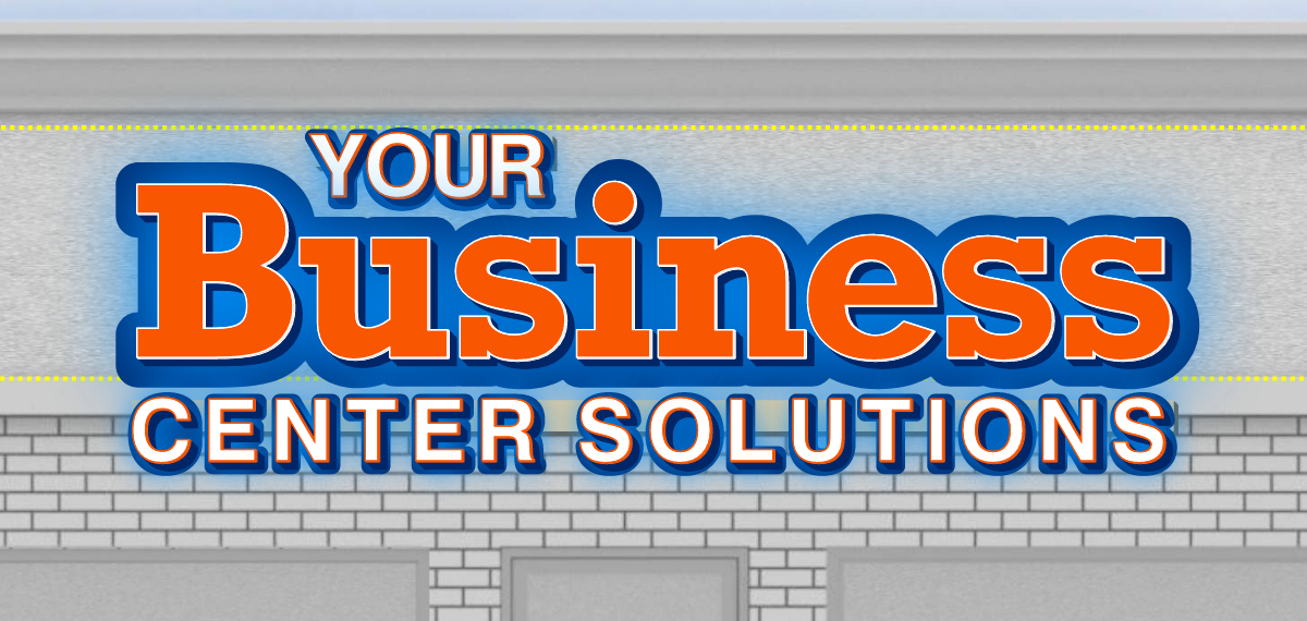 Your Business Center Solutions Face & Halo Lit Channel Letters on Raceway