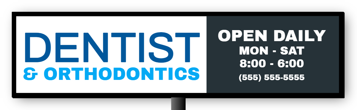 Dentist & Orthodontics Double Faced Lit Cabinet Sign