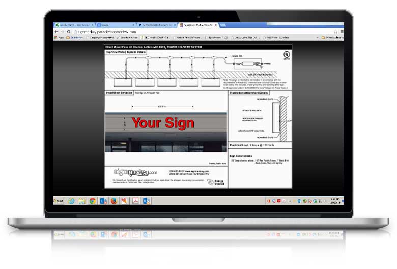 SignMonkey Computer EZLit Permit