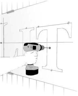 Drill power hole for installing channel letters power