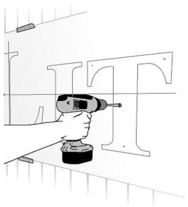 Drill holes for mounting channel letters