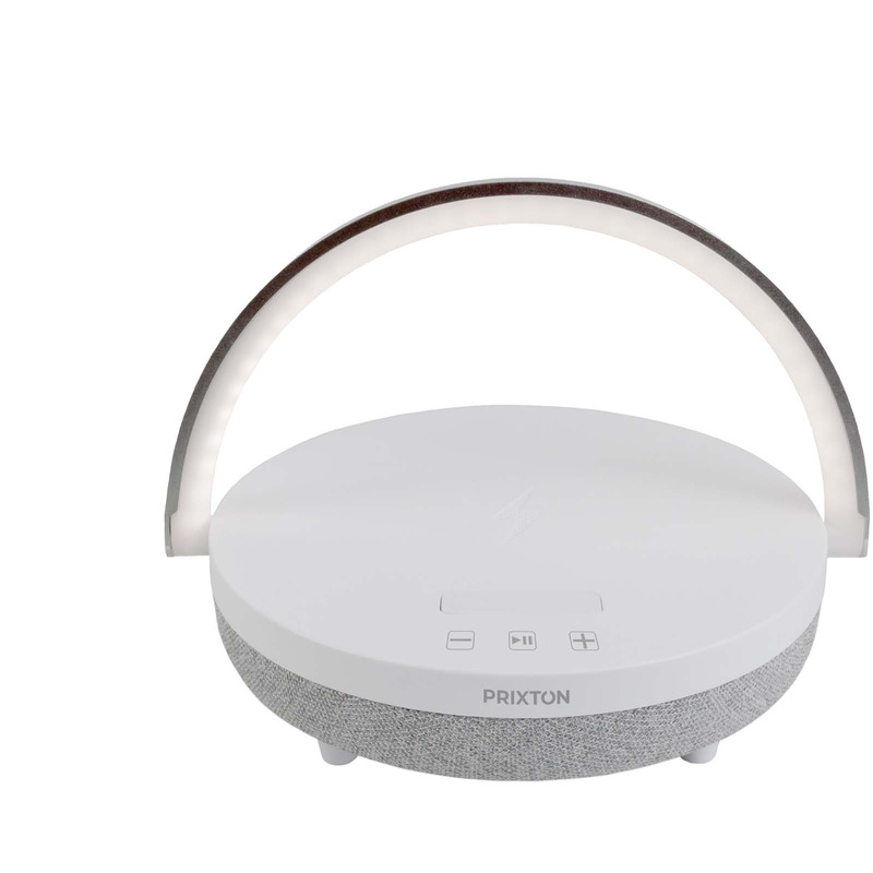 Prixton 4-i-1 10 W Bluetooth® høyttaler med LED lys og trådløs ladebase