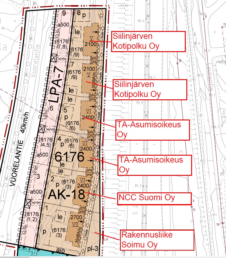 Vuorelantien kerrostalojen rakennuspaikat on jaettu | Siilinjärven kunta