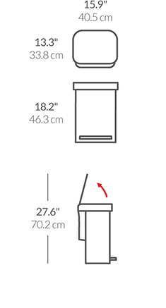30L rectangular step can with liner pocket