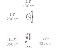 miroir à capteur pro, 20 cm de diamètre, grossissement en x5 et grossissement des détails en x10, acier or rose