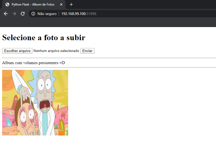 Nessa  imagem e mostrada uma pagina com a foto do ricky and morty