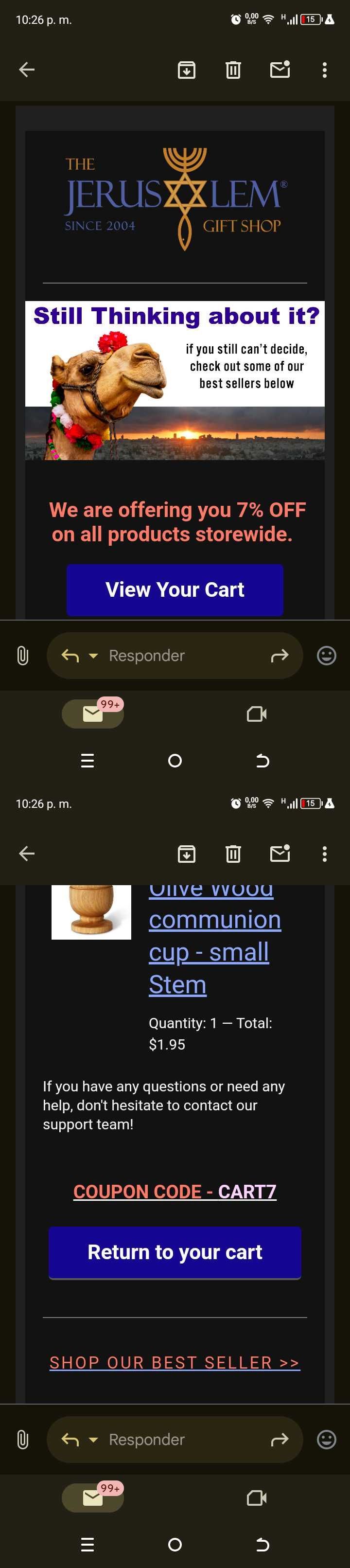 CART7 coupon verification screenshot