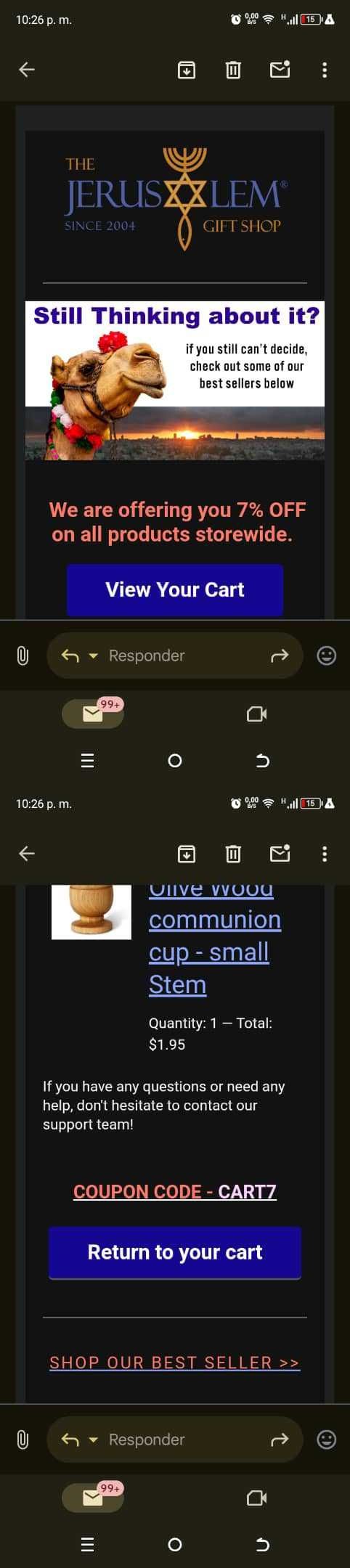 CART7 coupon verification screenshot