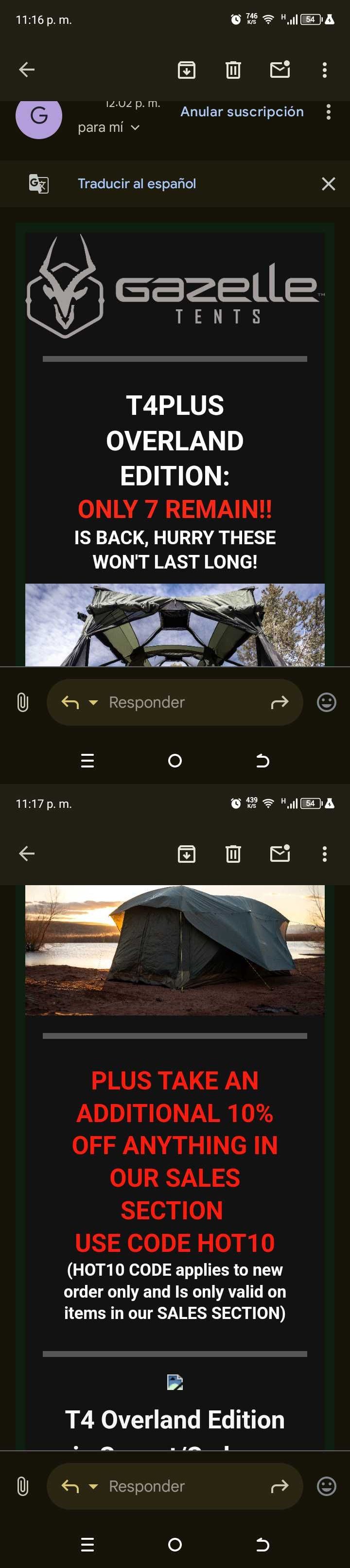 Gazelle Tents coupon verification screenshot
